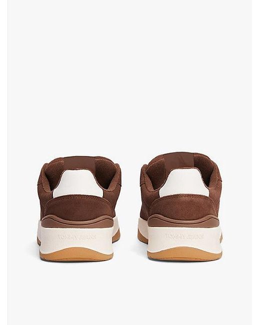 Tommy Hilfiger Suède Sneaker Met Getextureerde Tussenzool in het Brown voor heren