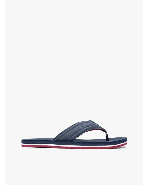 Tommy Hilfiger Blue Flag Padded Strap Flip-Flops for men