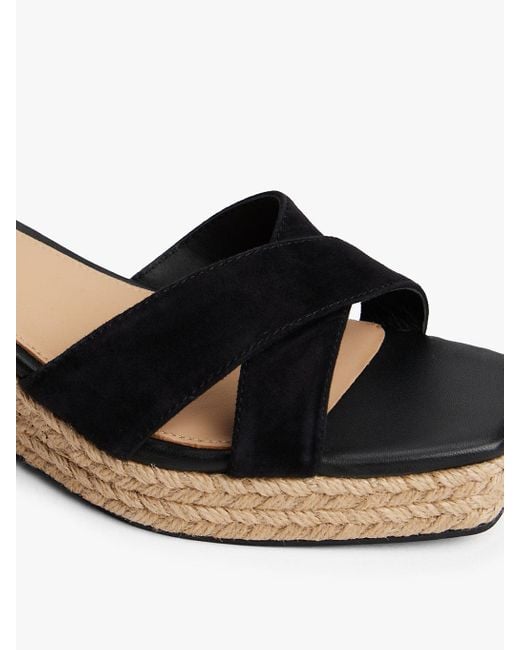 Espadrilles Compensées En Cuir À Monogramme Tommy Hilfiger en coloris White
