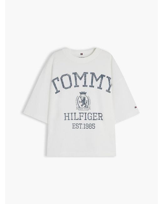 Tommy Hilfiger White Crest Relaxed Oversized T-Shirt