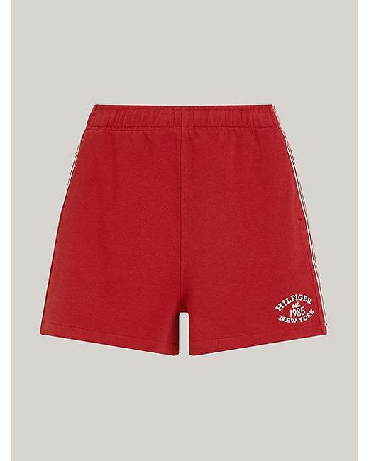 Shorts universitarios con cinta de rayas Sport Tommy Hilfiger de color Red