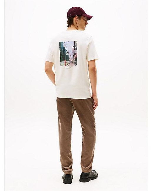 Camiseta De Punto Con Estampado Tommy Hilfiger de hombre de color White