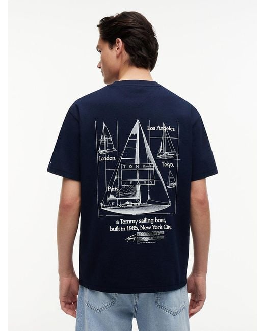 Tommy Hilfiger Blue Back Graphic Relaxed Jersey T-Shirt for men