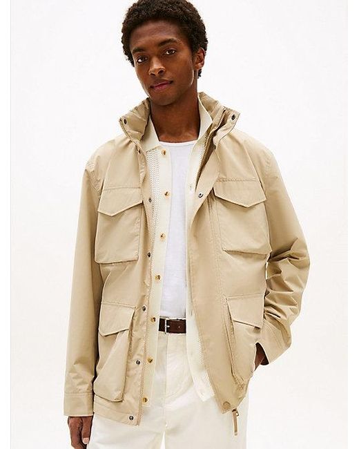 Tommy Hilfiger Field Jacket Met Opvouwbare Capuchon in het Natural voor heren