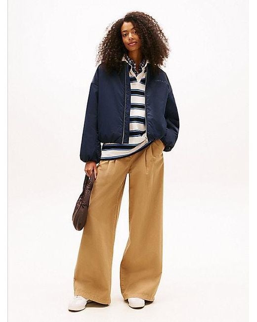 Tommy Hilfiger Blue Bomberjacke Mit Aufgesticktem Rücken-Logo