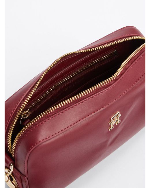 Tommy Hilfiger Red Th Monogram Plaque Camera Bag