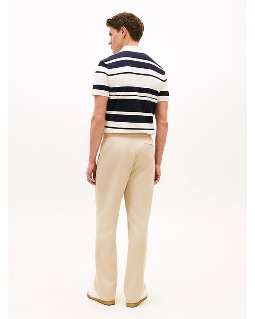 Tommy Hilfiger Natural Intechno Knit Flag Embroidery Joggers for men