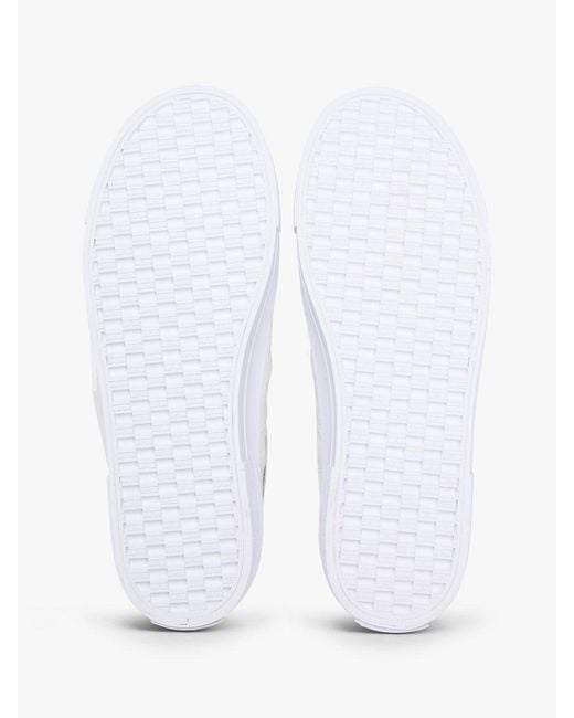 Tommy Hilfiger White Th Monogram Quilted Leather Platform Trainers