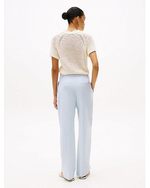 Pantalón De Corte Amplio Y Recto Tommy Hilfiger de color White