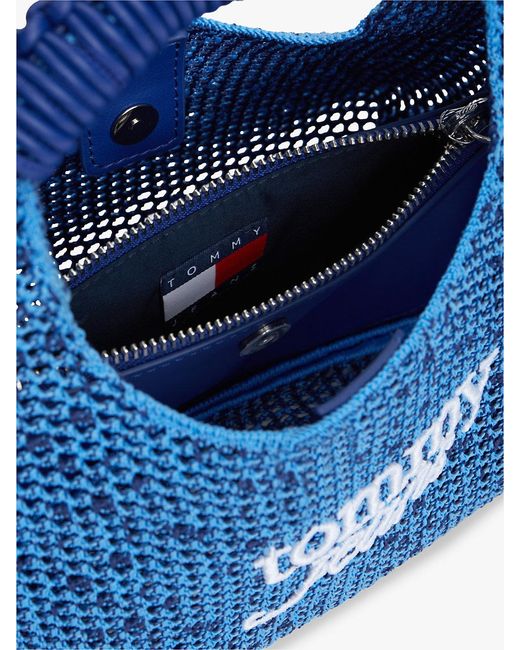 Tommy Hilfiger Blue Woven Crossbody Shoulder Bag