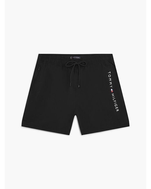 Tommy Hilfiger Black Original Logo Mid Length Swim Shorts for men