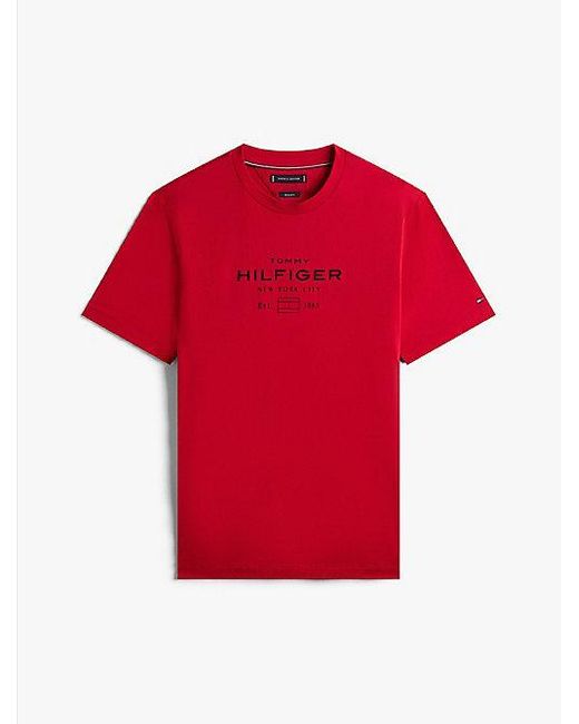 Tommy Hilfiger T-Shirt Met Ronde Hals En Logo-Graphic in het Red voor heren