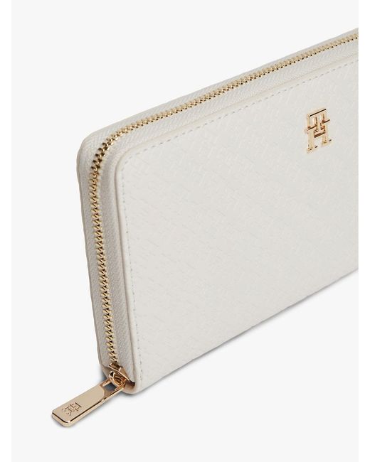 Tommy Hilfiger Natural Hilfiger Icon Debossed Zip-Around Wallet