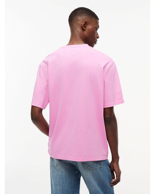 Tommy Hilfiger Pink Classic Tonal Logo Oversized T-Shirt for men
