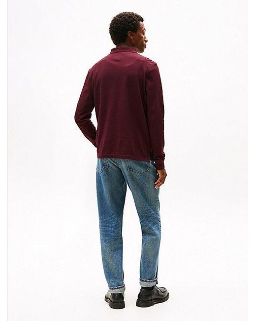 Tommy Hilfiger 1985 Regular Fit Poloshirt Met Lange Mouwen in het Red voor heren