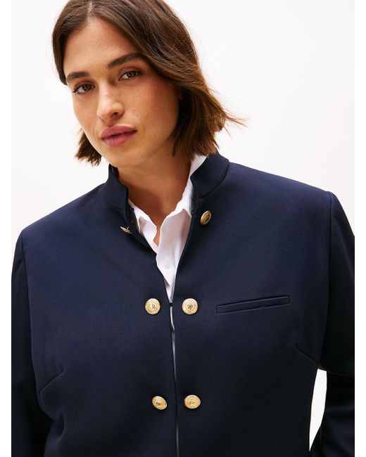 Blazer Ajusté Curve À Col Officier Tommy Hilfiger en coloris Blue