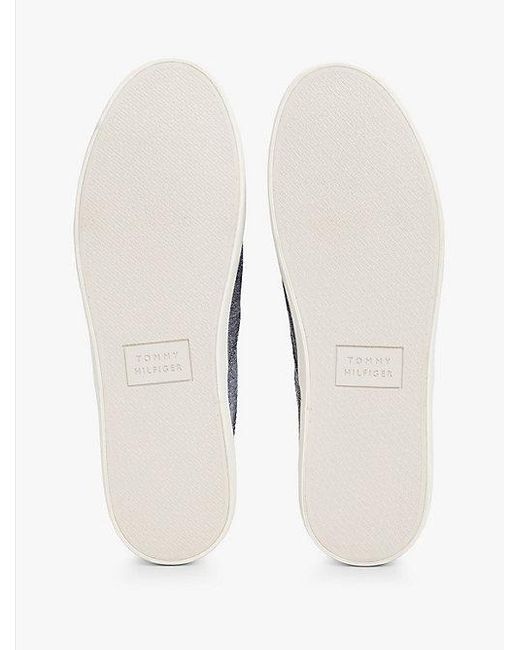 Tommy Hilfiger Chambray-Slipper-Sneaker Aus Leinen-Canvas in White für Herren