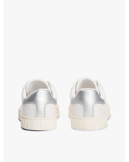 Tommy Hilfiger Natural Sneaker Mit Geprägtem Logo Und Leder