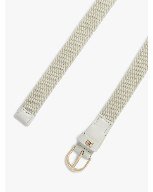 Tommy Hilfiger Natural Essential Rounded Buckle Braided Elastic Belt