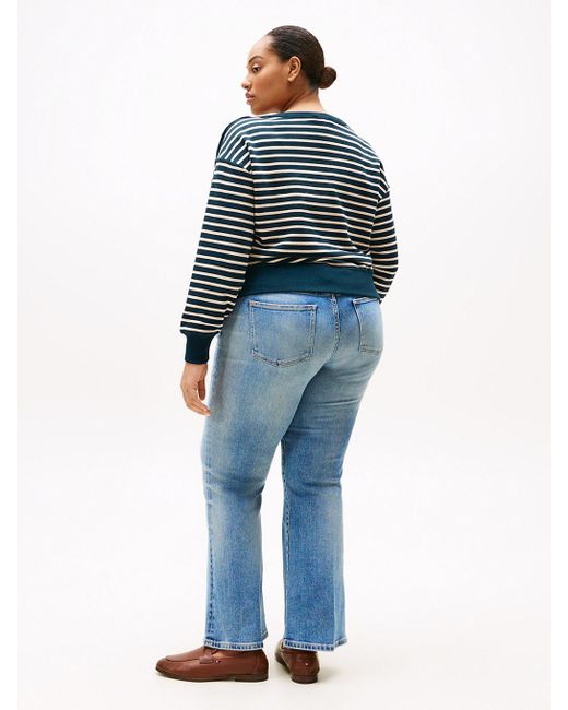 Felpa Curve Con Scollatura A Barca di Tommy Hilfiger in Blue
