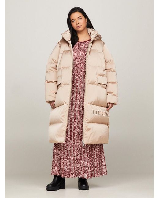Tommy Hilfiger Natural Curve Hooded Maxi Down-filled Coat