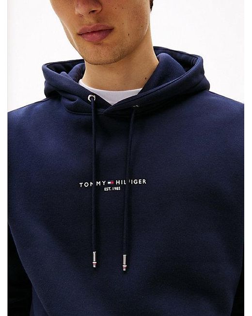 Sudadera Con Capucha Y Logo Tommy Hilfiger de hombre de color Blue