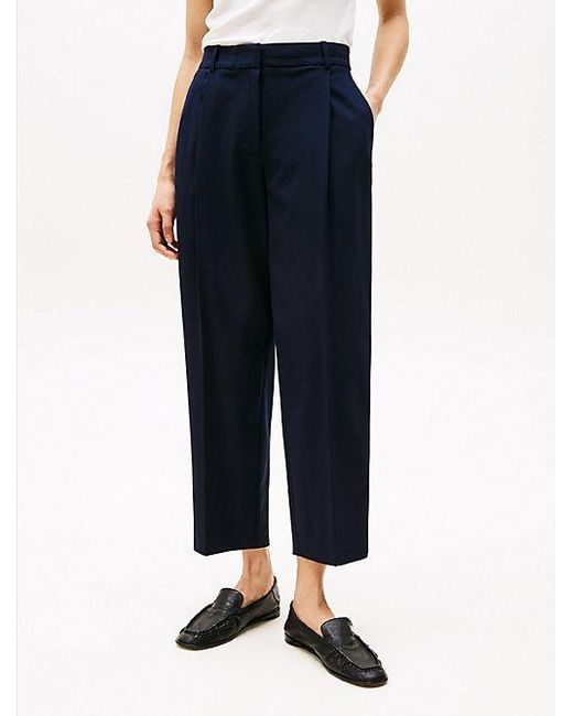 Tommy Hilfiger Cropped Broek Met Tapered Fit in het White