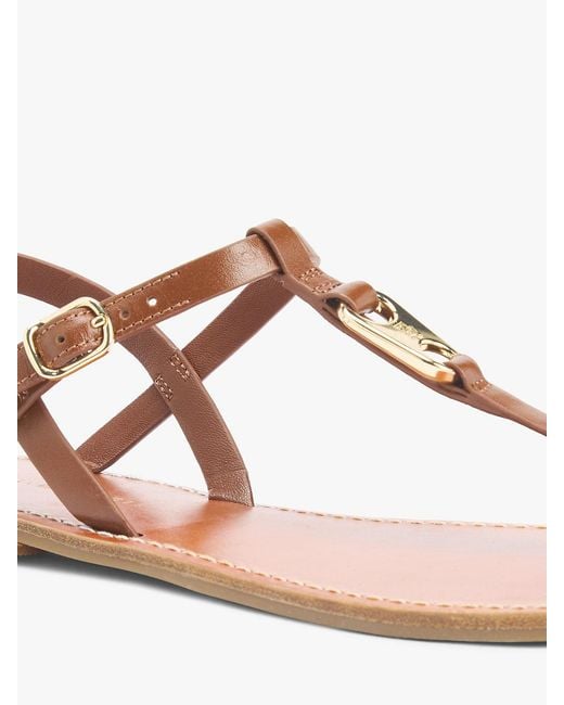 Tommy Hilfiger Multicolor Leather Th Monogram Strap Sandals