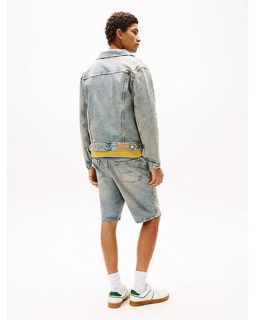 Tommy Hilfiger Isaac Relaxed Truckerjack Met Distressing in het Gray voor heren