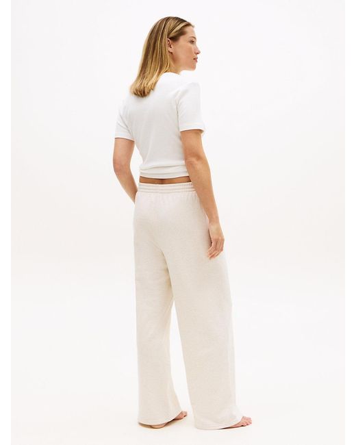 Tommy Hilfiger White Essential Logo Wide Leg Lounge Trousers
