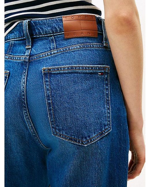 Tommy Hilfiger Ultra High Rise Mom Jeans Met Tapered Fit in het Blue