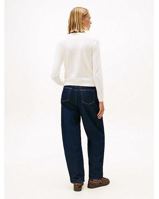 Tommy Hilfiger Slim Fit Coltrui in het White