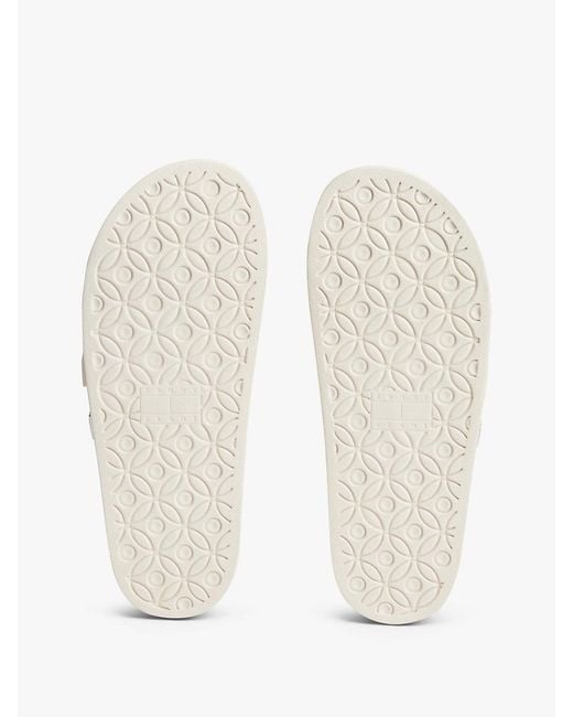 Tommy Hilfiger Natural Double Buckle Strap Jelly Slides