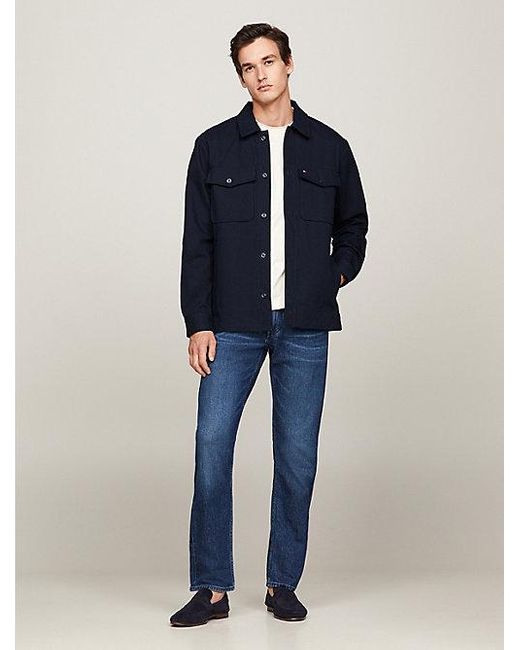 Tommy Hilfiger Twill Relaxed Fit Shirtjack in het Blue voor heren