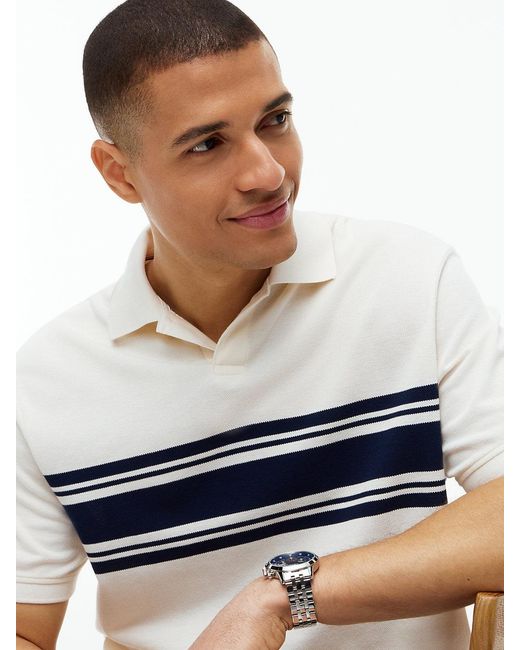 Tommy Hilfiger White Classic Fit Stripe Pique Polo Shirt for men
