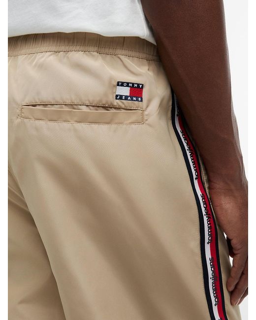 Tommy Hilfiger Natural Jaimie Relaxed Global Stripe Tape Trousers for men