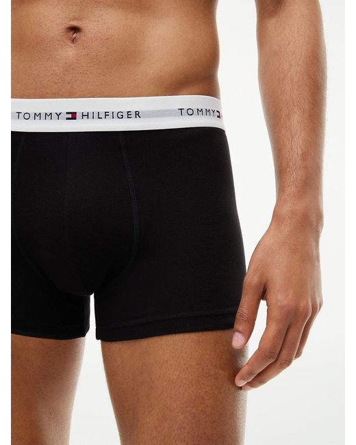 Tommy Hilfiger Black 7-Pack Signature Logo Waistband Trunks for men