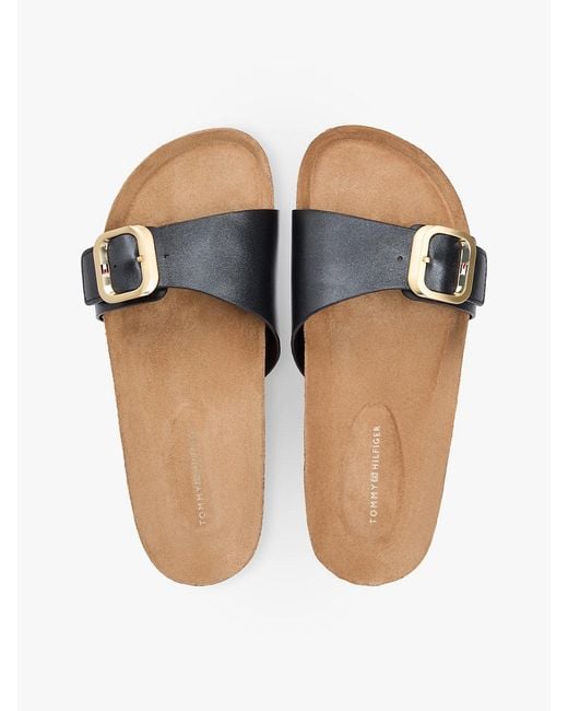 Tommy Hilfiger White Cork Footbed Slip-On Sandals