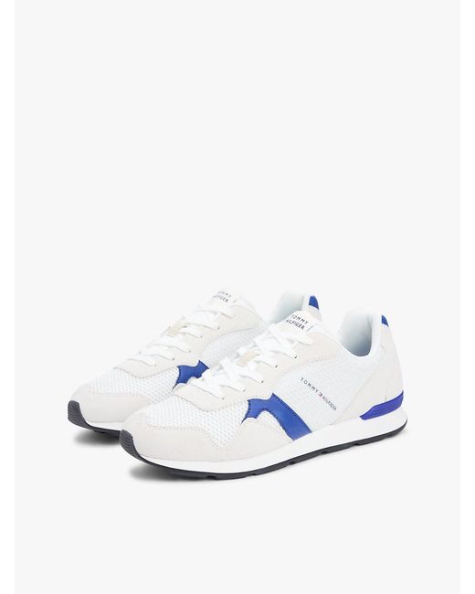 Tommy Hilfiger White Mixed Texture Mesh Cleat Trainers for men