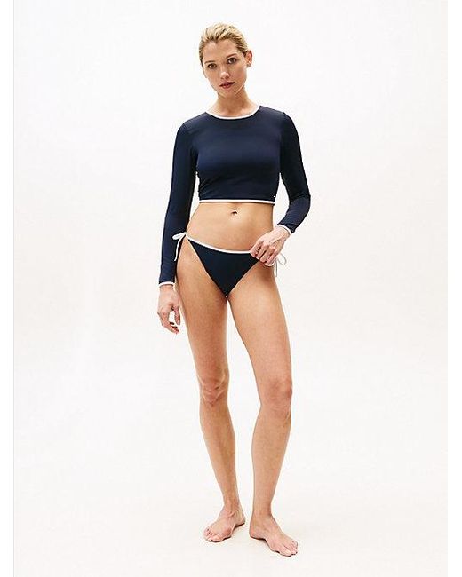 Tommy Hilfiger Rashguard Met Contrasterende Randen in het Blue