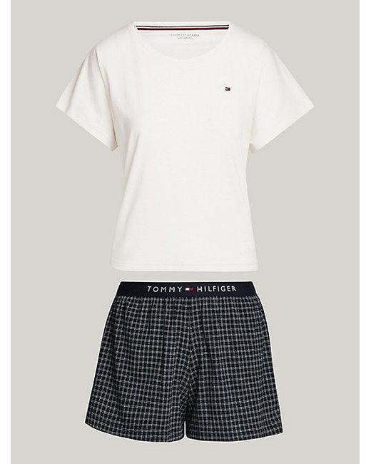 Tommy Hilfiger White TH Original Pyjama mit T-Shirt und Shorts