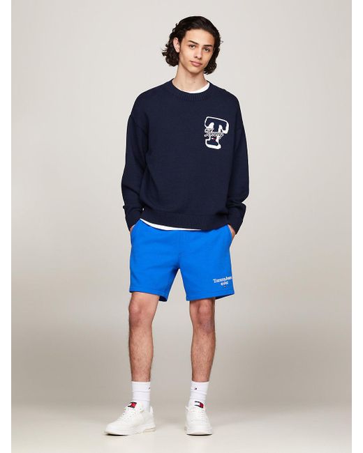Tommy Hilfiger Blue Logo Graphic Relaxed Fit Sweat Shorts for men