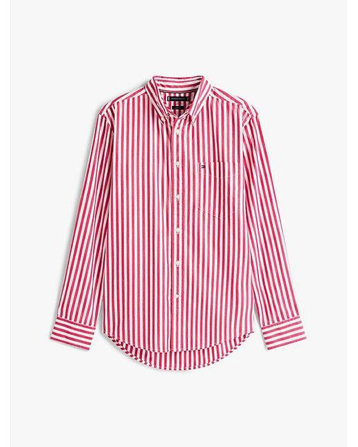 Tommy Hilfiger Th Flex Regular Fit Hemd Mit Streifen in Pink für Herren