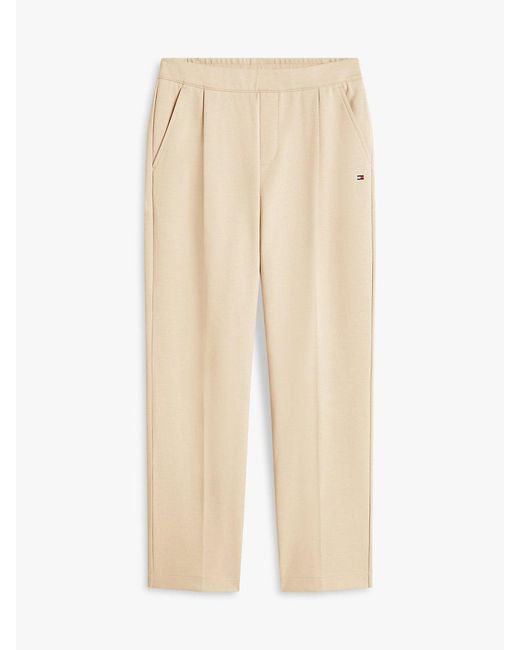Tommy Hilfiger Natural Intechno Knit Flag Embroidery Joggers for men