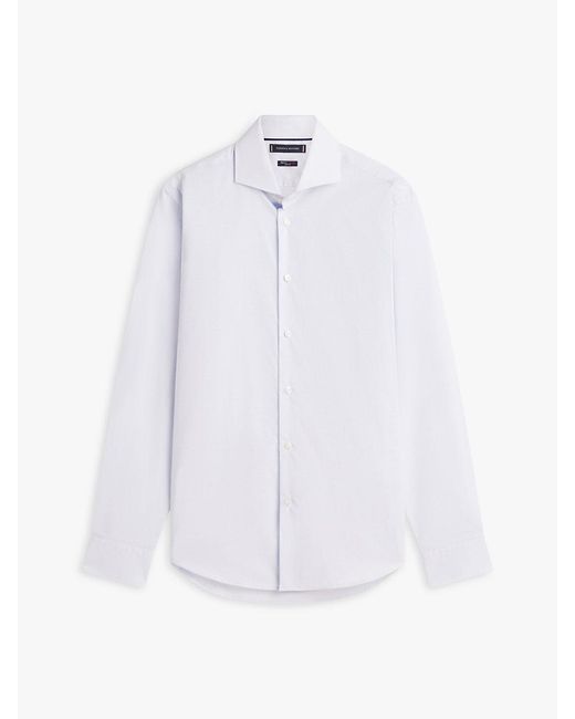 Tommy Hilfiger White New York Label Th Flex Slim Fit Shirt for men