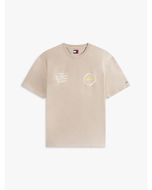 Tommy Hilfiger Natural Circular Back Logo Relaxed T-Shirt for men