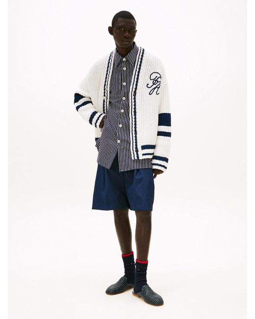 Tommy Hilfiger White The Runway Collection Back Logo Cardigan for men