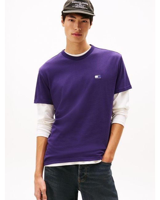 Tommy Hilfiger Purple Tommy Badge Jersey T-shirt for men