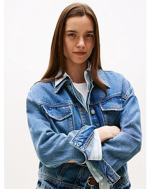 Chaqueta Vaquera Corta Oversize Tommy Hilfiger de color Blue