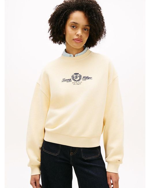 Tommy Hilfiger Natural Crest Embroidery Relaxed Terry Sweatshirt